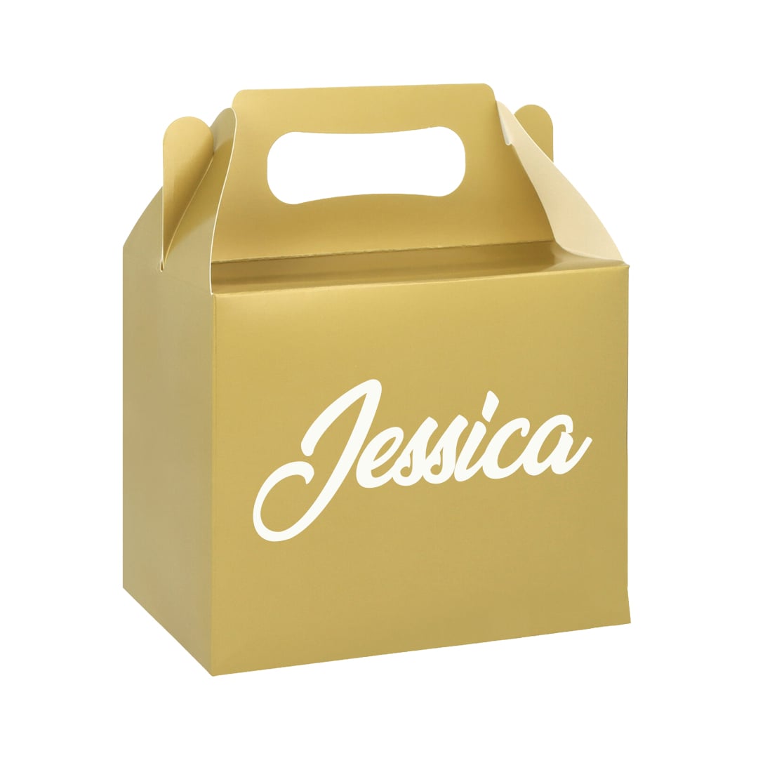 Personalised Gold Metallic Party Paper Lunch Box