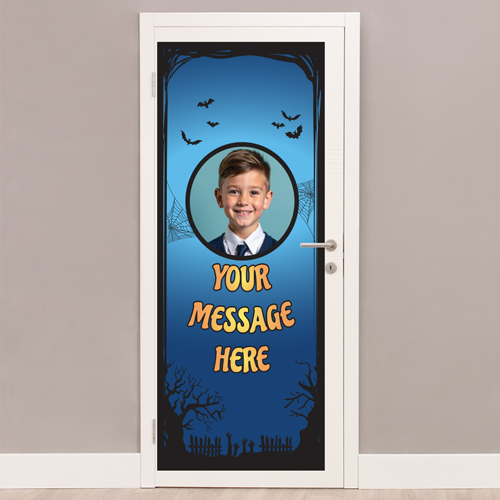 Personalised Halloween Graveyard Door Cover PVC Party Sign Decoration 66cm x 152cm