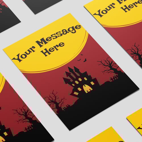 Personalised Halloween Haunted House Poster PVC Party Sign Decoration Product Image