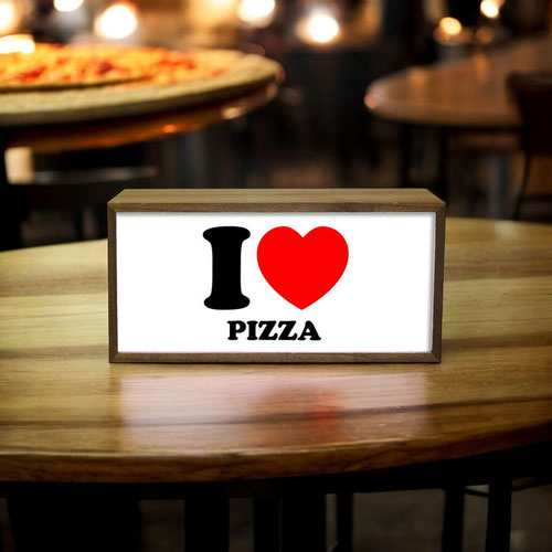 Personalised I Love Word LED Light Box Wood Room Sign Product Gallery Image