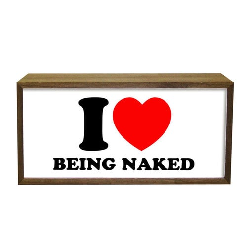 Personalised I Love Word LED Light Box Wood Room Sign Product Gallery Image