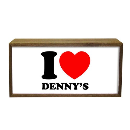 Personalised I Love Word LED Light Box Wood Room Sign Product Gallery Image