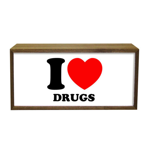 Personalised I Love Word LED Light Box Wood Room Sign Product Gallery Image