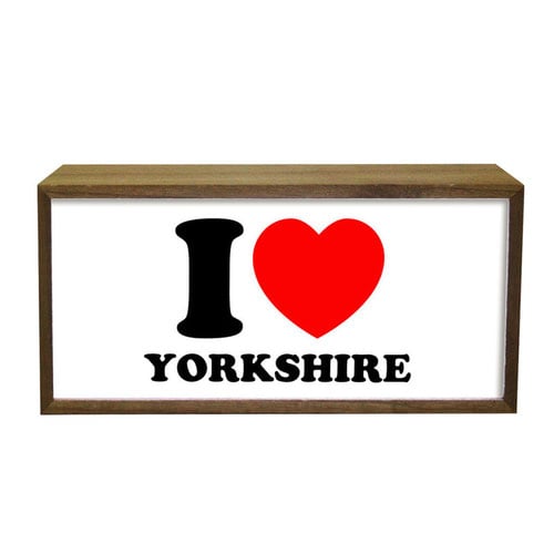 Personalised I Love Word LED Light Box Wood Room Sign Product Gallery Image
