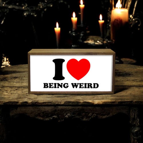Personalised I Love Word LED Light Box Wood Room Sign Product Gallery Image