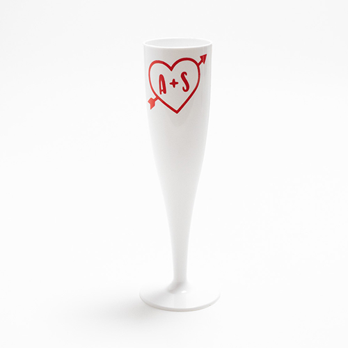 Personalised Initials White Plastic Flute Product Gallery Image