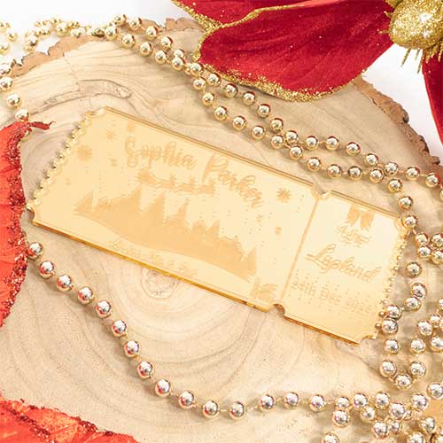 Personalised Lapland Ticket 2D Customisable Keepsake Memento Christmas Gift
