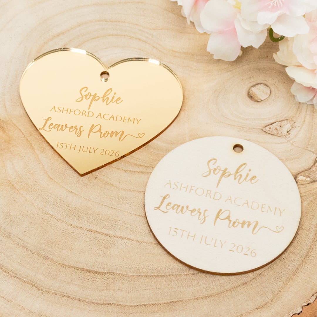Personalised Leavers Prom Gift Tag Keepsake Decoration 9cm