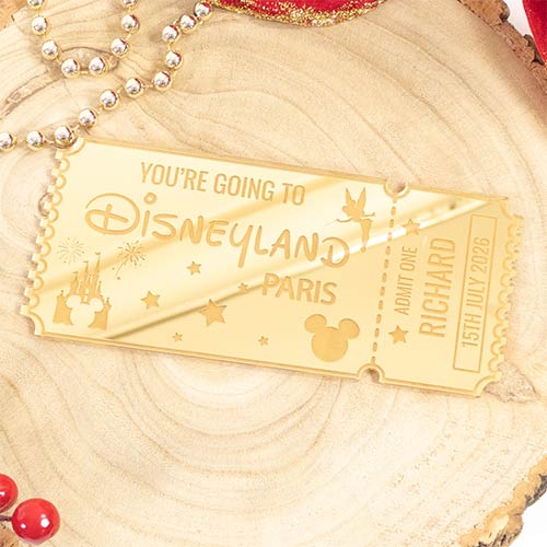 Personalised Magical Theme Park Paris Florida Ticket 2D Customisable Keepsake Memento Gift Product Gallery Image