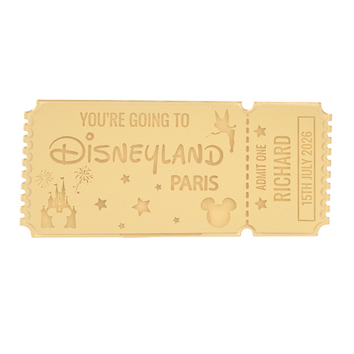 Personalised Magical Theme Park Paris Florida Ticket 2D Customisable Keepsake Memento Gift Product Gallery Image