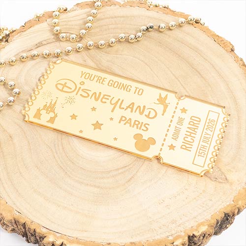 Personalised Magical Theme Park Paris Florida Ticket 2D Customisable Keepsake Memento Gift Product Gallery Image