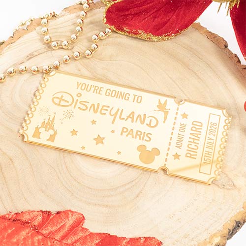 Personalised Magical Theme Park Paris Florida Ticket 2D Customisable Keepsake Memento Gift
