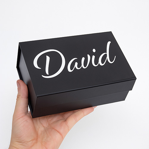 Personalised Magnetic Small Black Gift Box 19cm Product Gallery Image