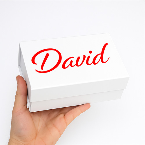 Personalised Magnetic Small White Gift Box 19cm Product Gallery Image