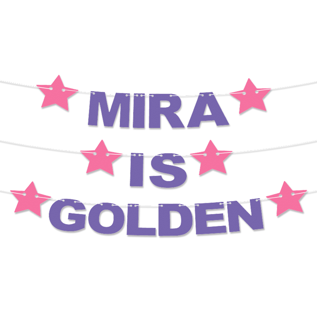 Personalised Name Is Golden Customisable Recyclable Card Party Bunting