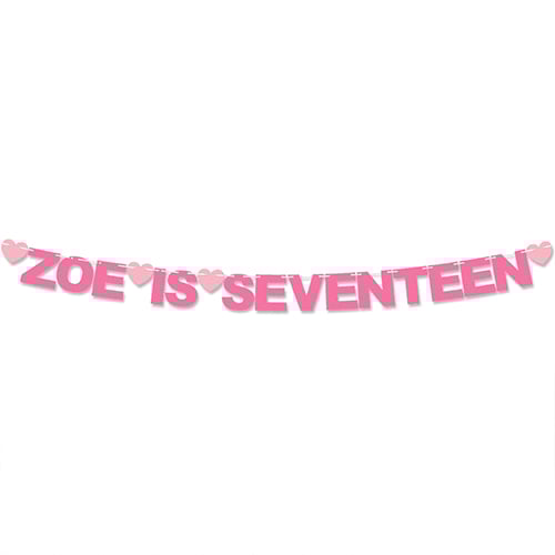 Personalised Name Is Seventeen 17th Birthday Recyclable Card Party Bunting Product Gallery Image