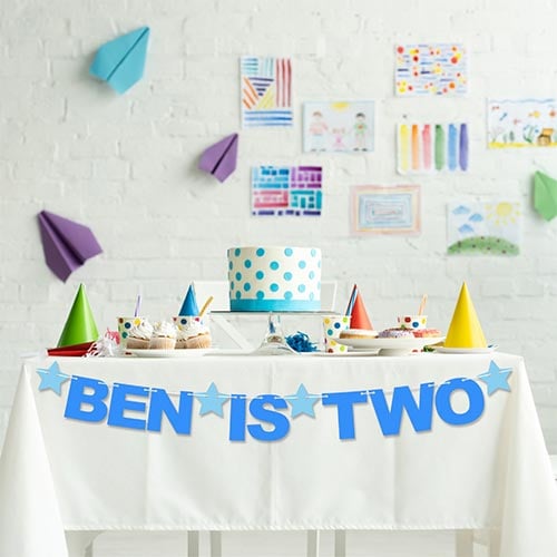 Personalised Name Is Two 2nd Birthday Recyclable Card Party Bunting Product Gallery Image