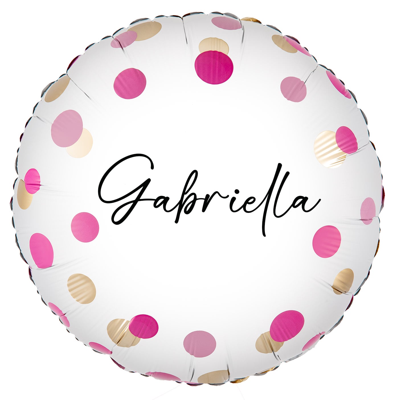 Personalised Name Sparkling Fizz Holographic Pink Gold Round Foil Balloon 46cm / 18 in