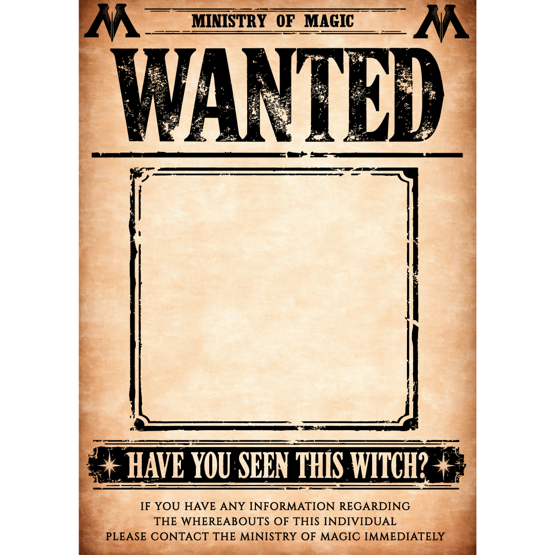 Personalised Photo Wanted Witch Design Poster PVC Party Sign Decoration View 4