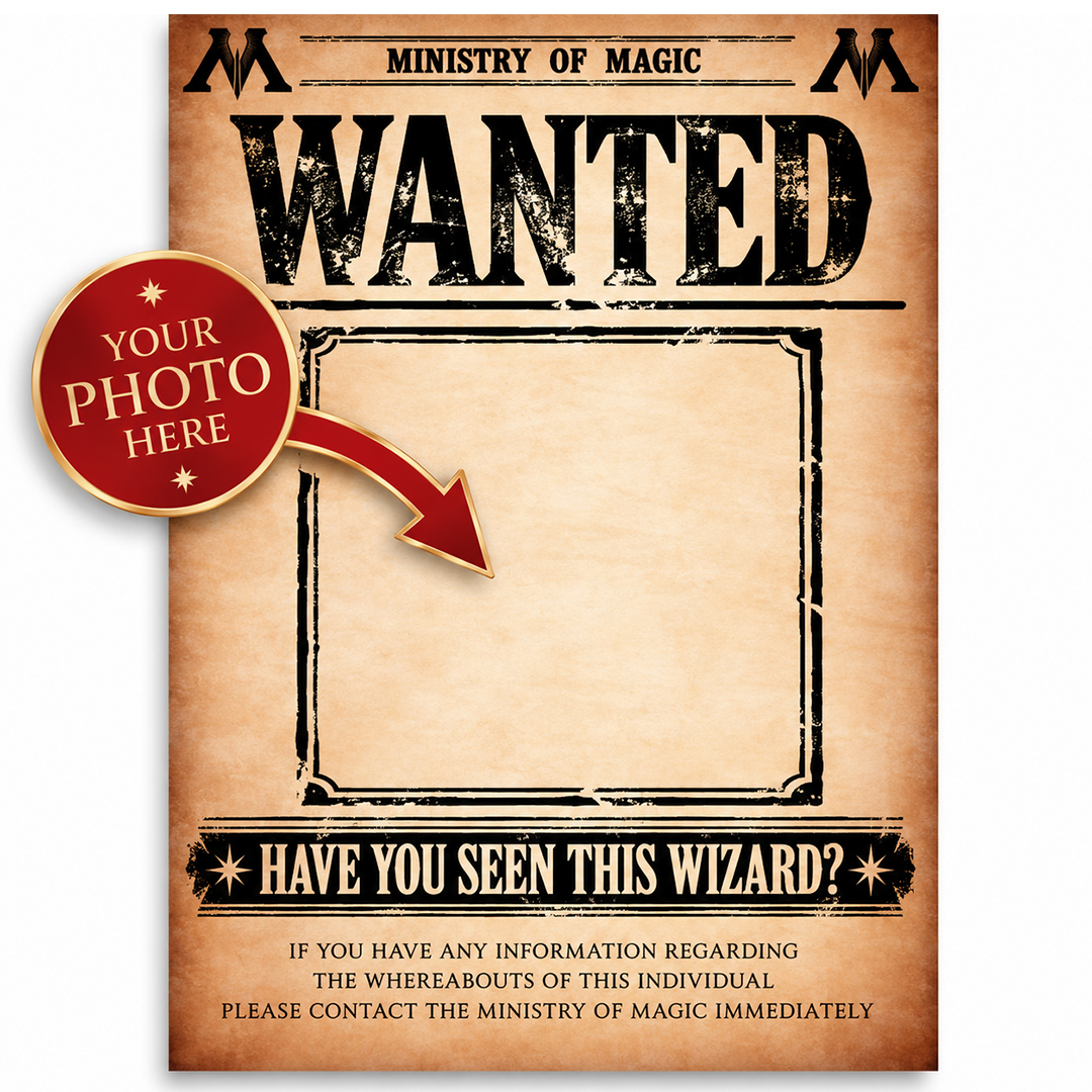 Personalised Photo Wanted Wizard Design Poster PVC Party Sign Decoration View 2