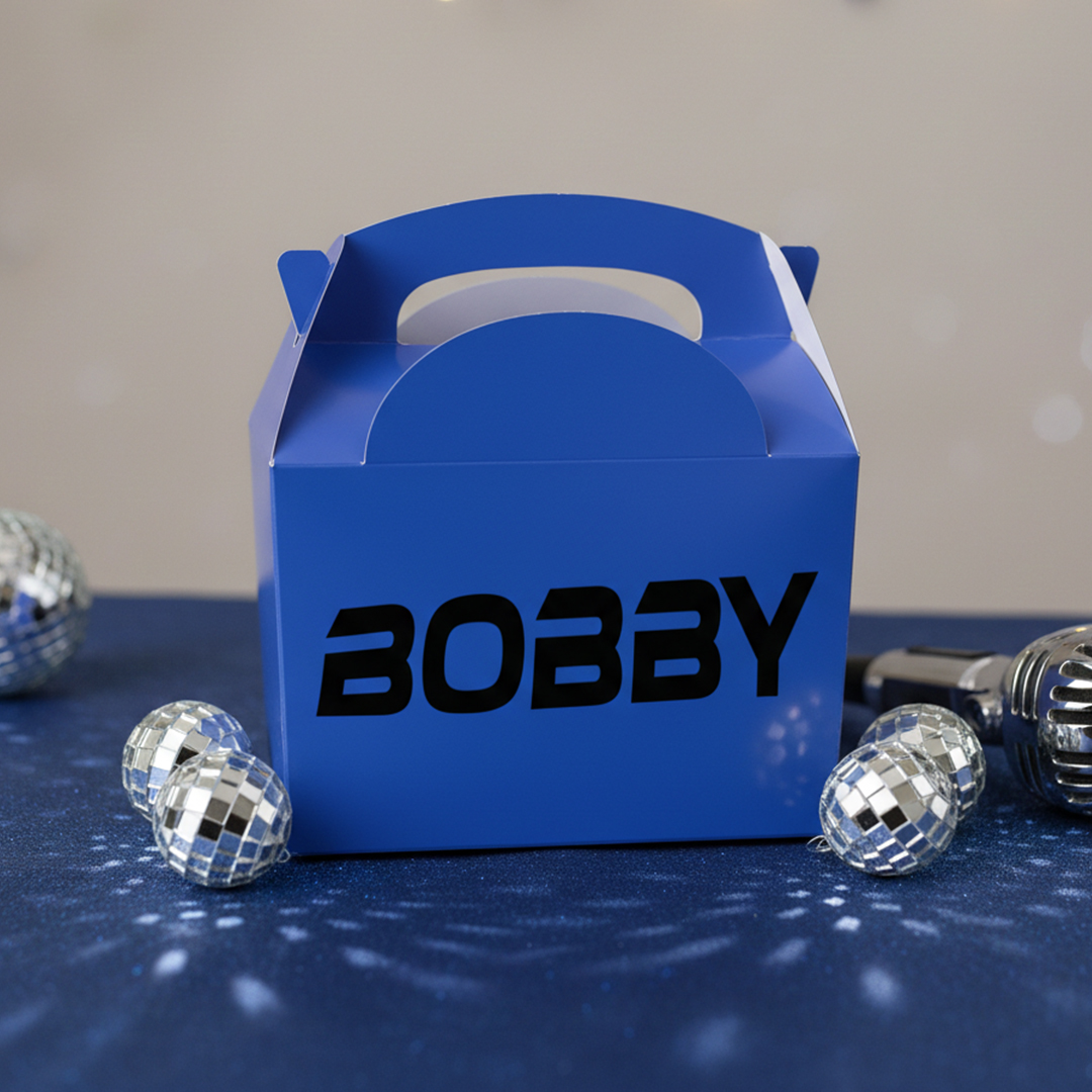 Personalised Pop Star Monster Hunters Royal Blue Party Paper Lunch Box Product Gallery Image