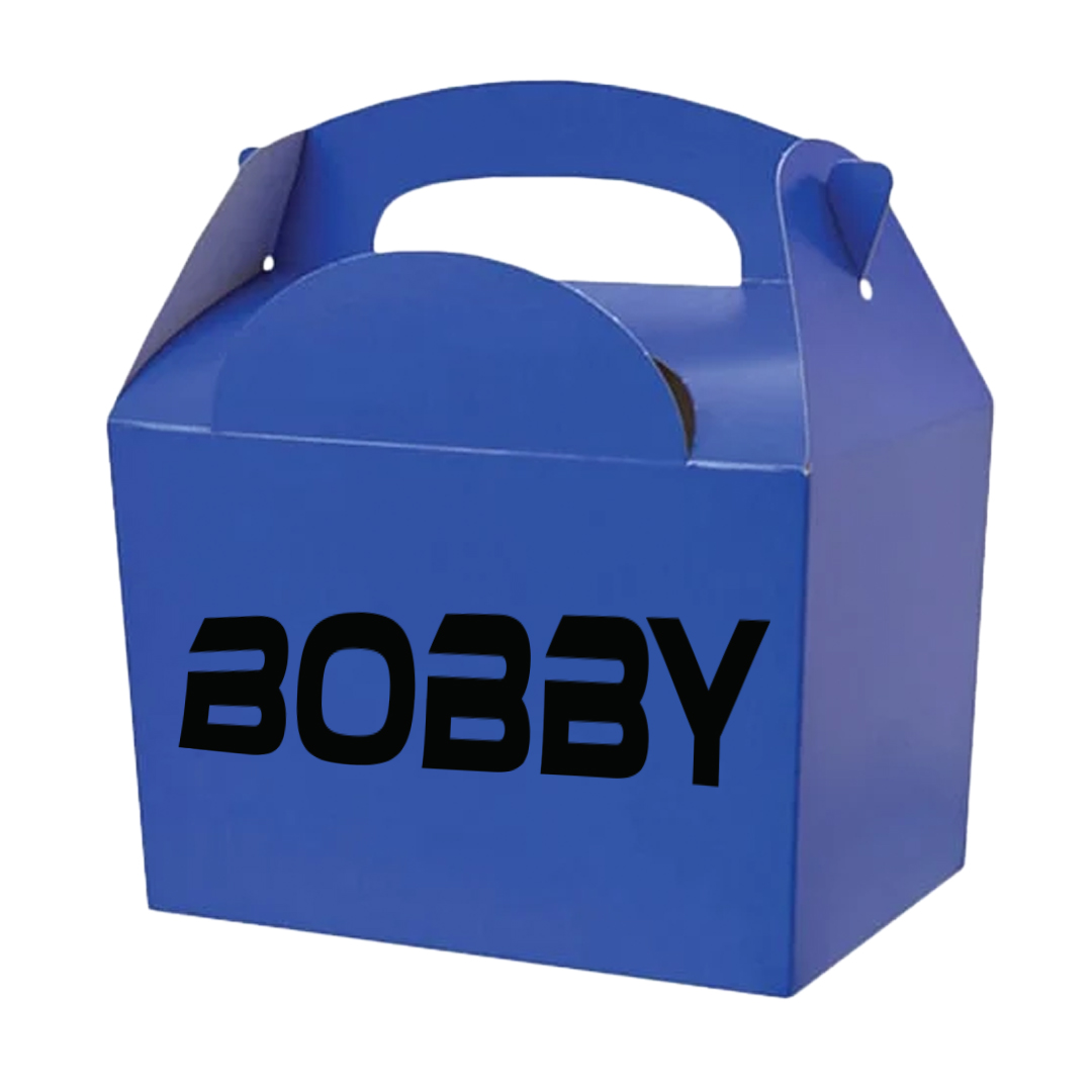 Personalised Pop Star Monster Hunters Royal Blue Party Paper Lunch Box