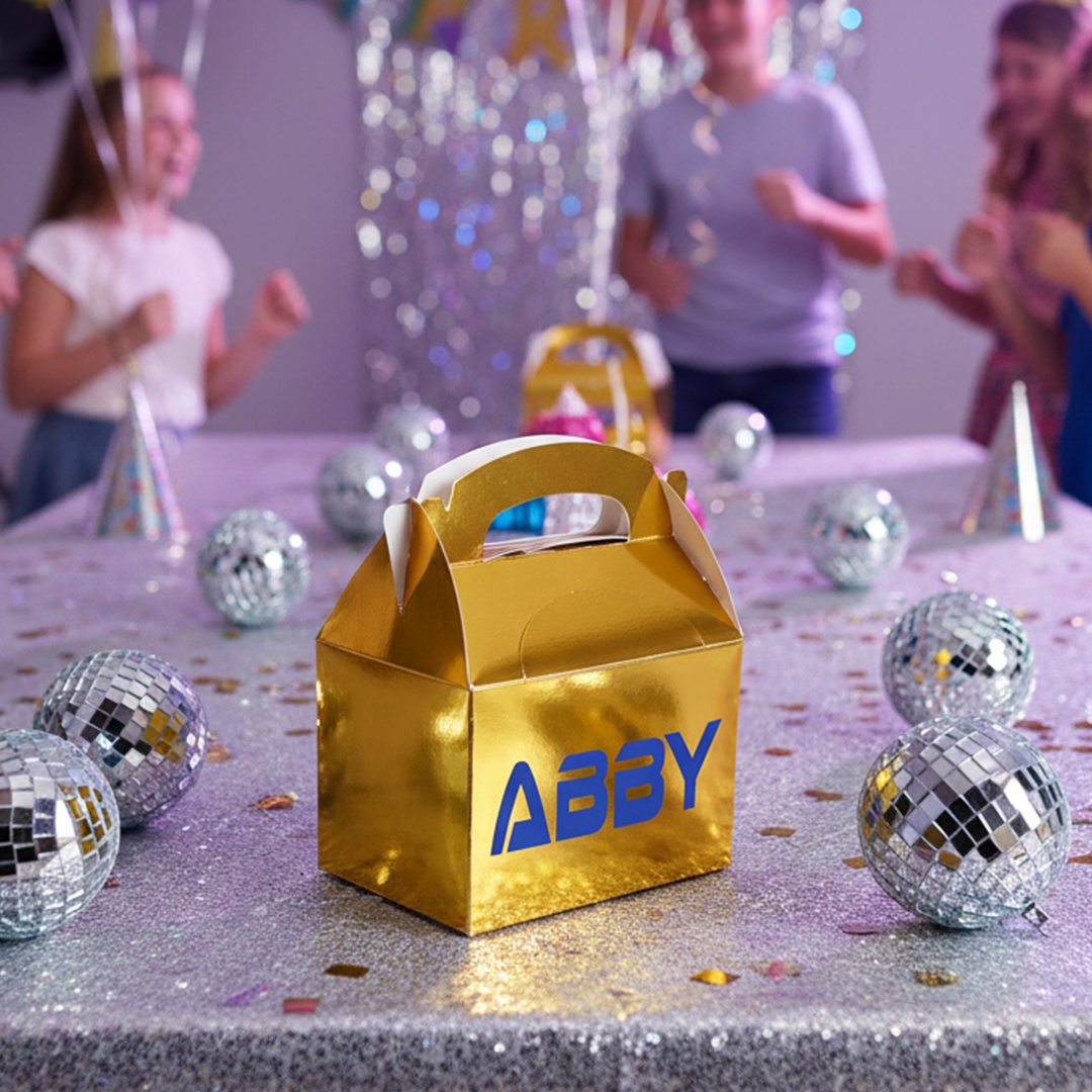 Personalised Pop Star Monster Hunters Metallic Gold Party Paper Lunch Box Product Gallery Image