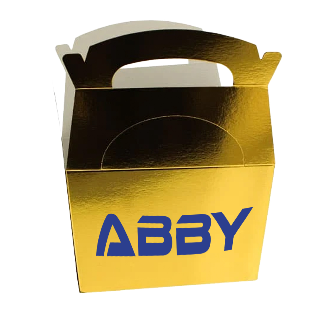 Personalised Pop Star Monster Hunters Metallic Gold Party Paper Lunch Box