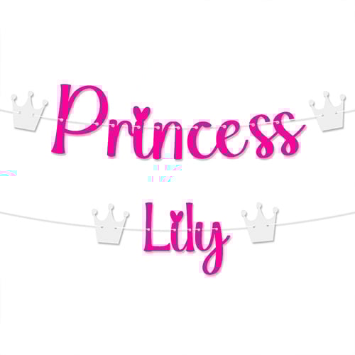 Personalised Princess Customisable Recyclable Card Party Bunting Product Gallery Image
