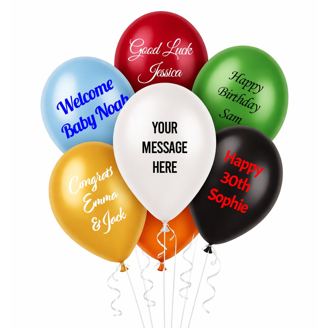 Personalised Printed Latex Balloons 30cm / 12 in