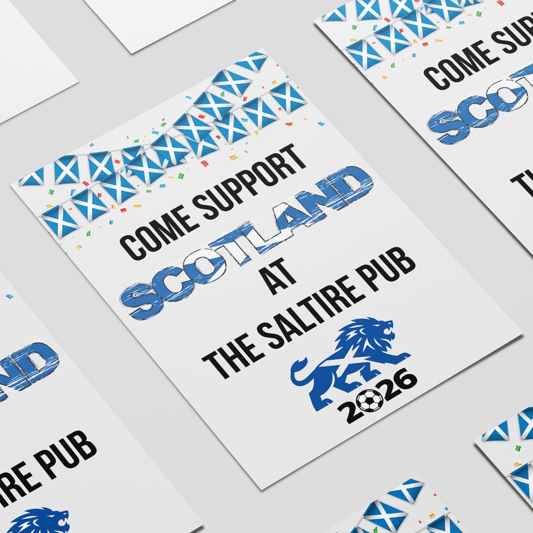 Personalised Pub Scotland Support Design Poster PVC Party Sign Decoration
