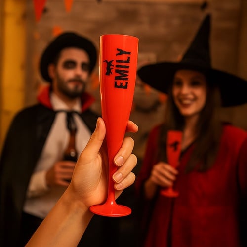 Personalised Red Halloween Plastic Flute Product Gallery Image