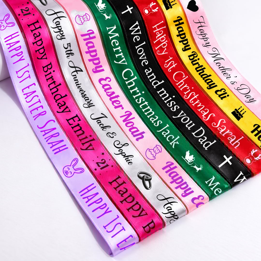 Personalised Ribbon Elan Single Faced Satin Product Gallery Image