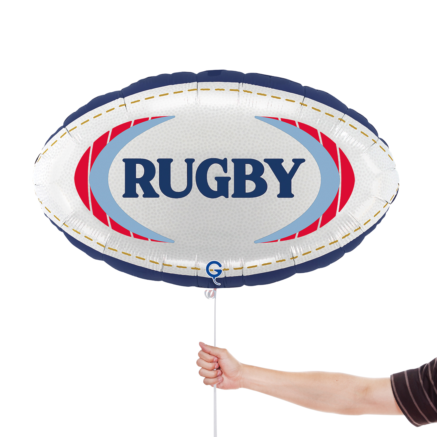 Personalisable Rugby Ball Shaped Foil Balloon 51cm / 20 in View 2