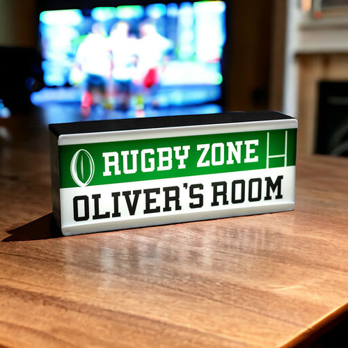 Personalised Rugby Zone LED Light Box Room Sign Product Gallery Image