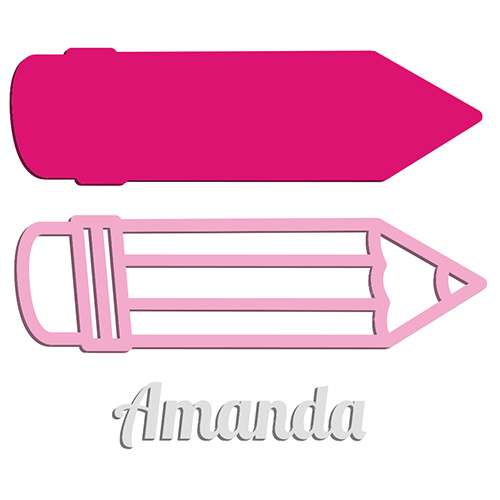 Personalised School Pencil Shaped Triple Layer Plaque Sign 15cm Product Gallery Image