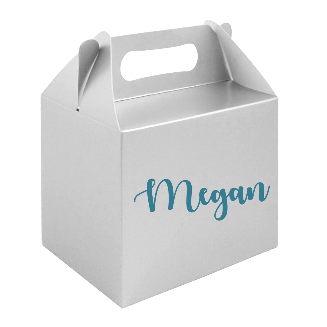 Personalised Silver Party Paper Lunch Box