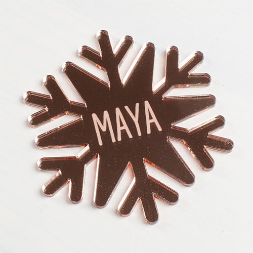 Personalised Snowflake Engraved Acrylic Place Setting 9cm Product Gallery Image