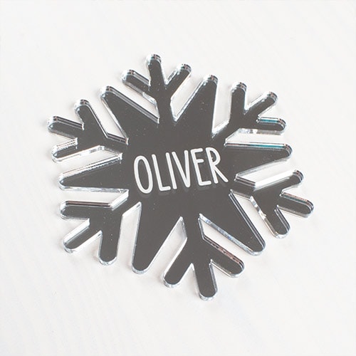 Personalised Snowflake Engraved Acrylic Place Setting 9cm Product Gallery Image