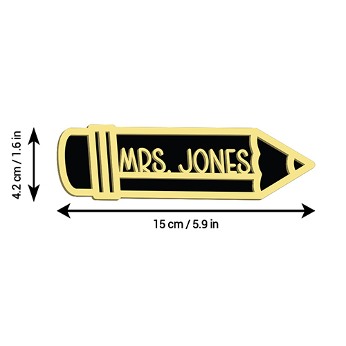 Personalised Teacher Pencil Shaped Double Layer Plaque Sign 15cm Product Gallery Image
