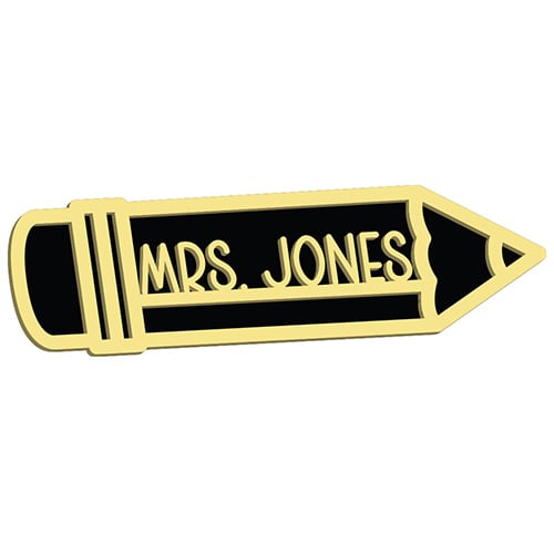 Personalised Teacher Pencil Shaped Double Layer Plaque Sign 15cm Product Gallery Image