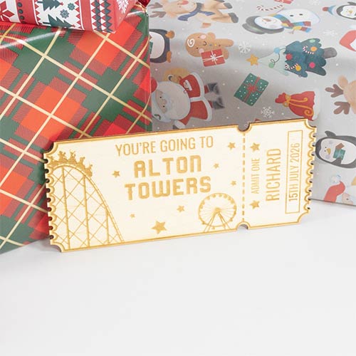 Personalised Theme Park Ticket 2D Customisable Keepsake Memento Gift Product Gallery Image