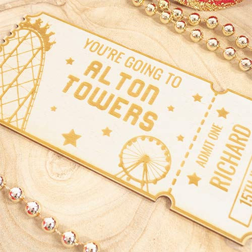 Personalised Theme Park Ticket 2D Customisable Keepsake Memento Gift Product Gallery Image