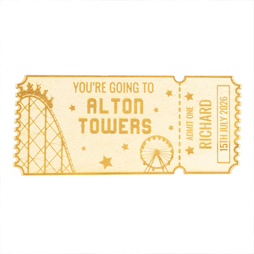 Personalised Theme Park Ticket 2D Customisable Keepsake Memento Gift Product Gallery Image