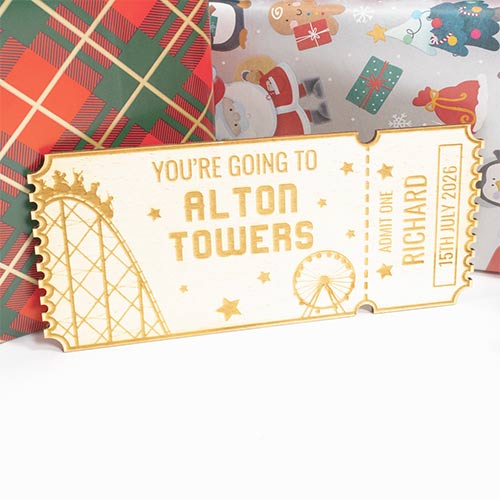 Personalised Theme Park Ticket 2D Customisable Keepsake Memento Gift Product Gallery Image