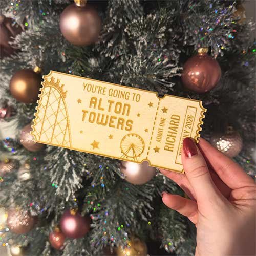 Personalised Theme Park Ticket 2D Customisable Keepsake Memento Gift Product Gallery Image