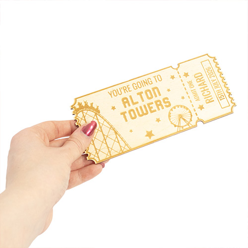 Personalised Theme Park Ticket 2D Customisable Keepsake Memento Gift Product Gallery Image