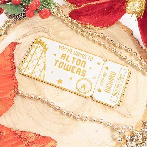 Personalised Theme Park Ticket 2D Customisable Keepsake Memento Gift