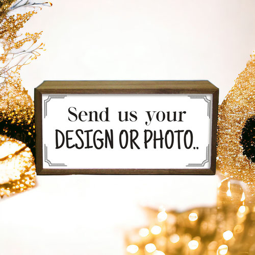 Personalised Upload Logo LED Light Box Wood Room Sign Product Gallery Image