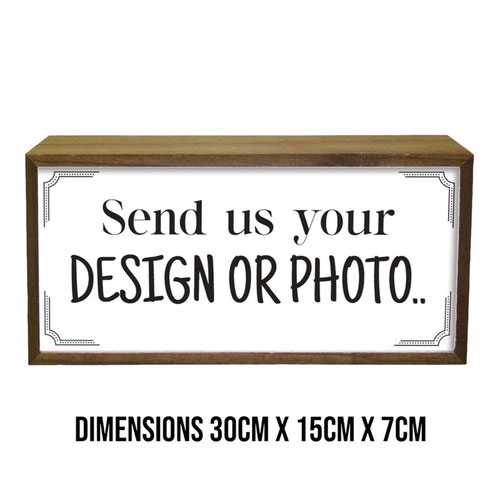 Personalised Upload Logo LED Light Box Wood Room Sign Product Gallery Image
